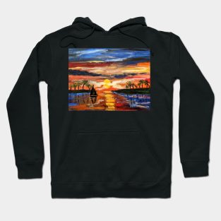 floridakeys at sunset painting Hoodie